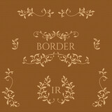 Set of decorative elements in classical style. Floral ornamental monogram frames and borders, corners.