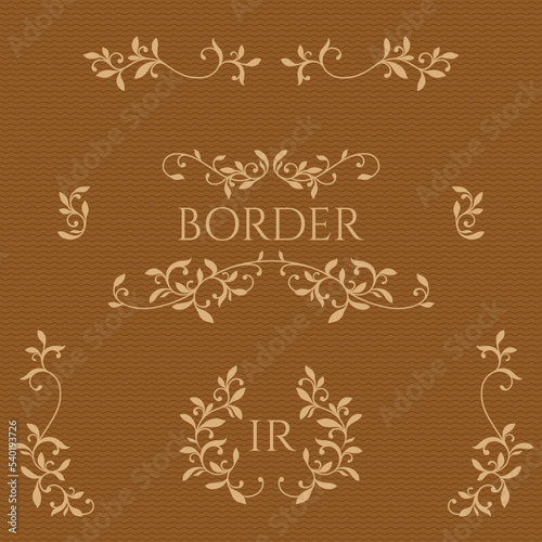 Set of decorative elements in classical style. Floral ornamental monogram frames and borders, corners. © mrs.kato