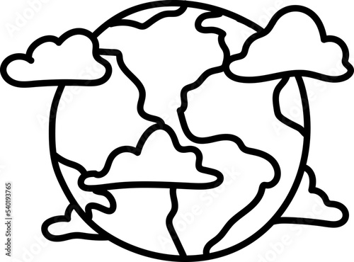 Earth globe icon hand drawn vector illustration