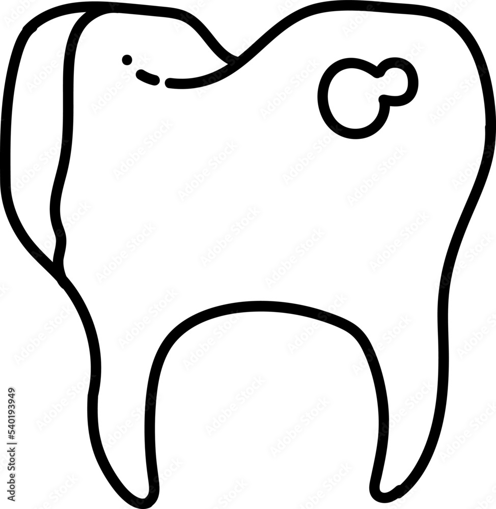 Tooth with ache icon hand drawn vector illustration Tooth with ache icon hand drawn vector illustration