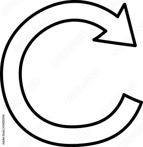 Clockwise rotating arrow icon hand drawn vector illustration