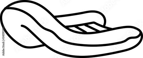 Rubber dinghy icon hand drawn vector illustration