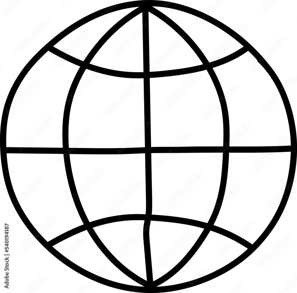 Globe icon hand drawn vector illustration Globe icon hand drawn vector illustration