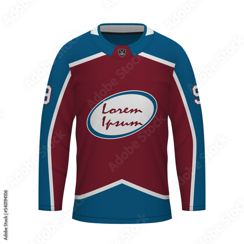 Realistic Ice Hockey shirt of Colorado, jersey template