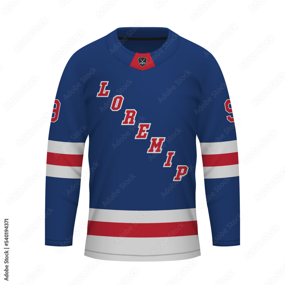 Realistic Ice Hockey shirt of New York, jersey template Realistic Ice Hockey shirt of New York, jersey template