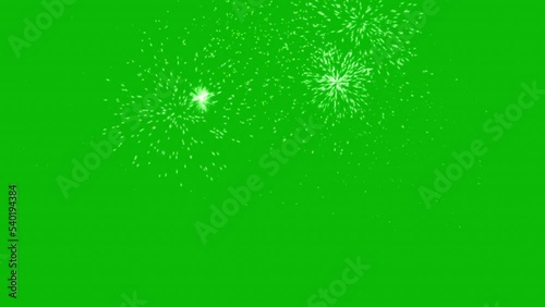 Fireworks motion graphics with green screen background