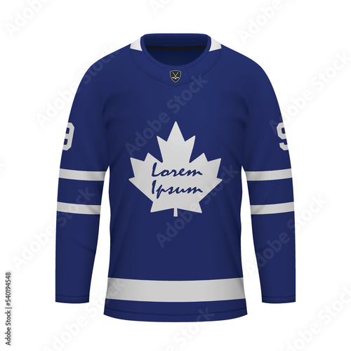 Realistic Ice Hockey shirt of Toronto, jersey template