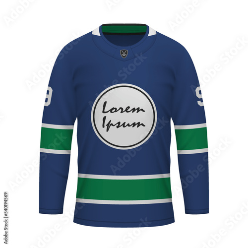 Realistic Ice Hockey shirt of Vancouver, jersey template