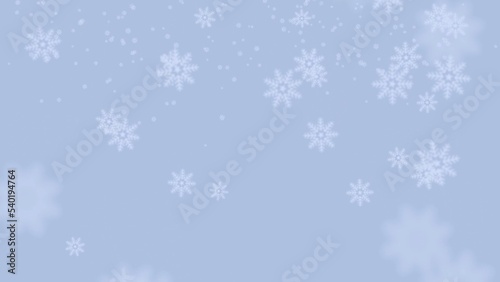 冬空に雪の結晶が舞う背景素材 ホワイトグレー