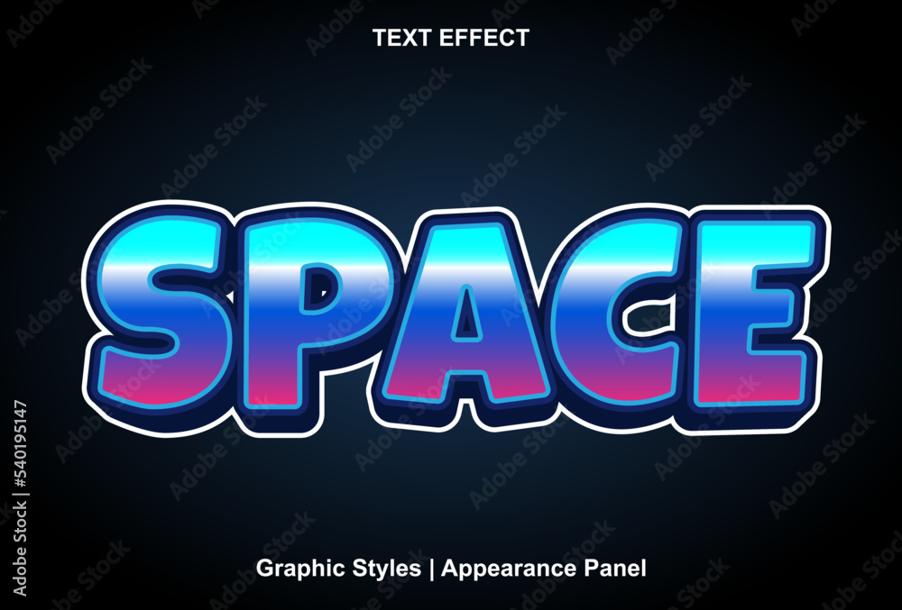 space text effect with editable graphic style space text effect with editable graphic style
