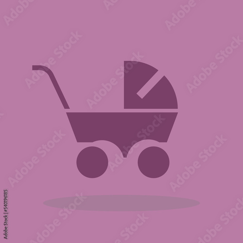 Stroller vector icon illustration sign