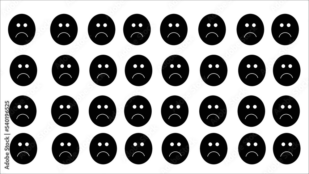 Smile icon pattern. Happy and sad faces Smiling face emoji background. Happy Smile positive icon Smile icon pattern. Happy and sad faces Smiling face emoji background. Happy Smile positive icon