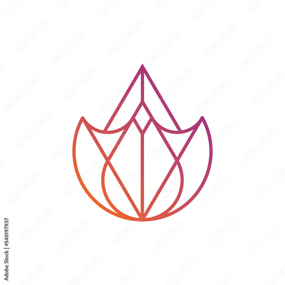 a flower logo that is made a little abstract is suitable for wealth and wellnes purposes - obrazy, fototapety, plakaty 