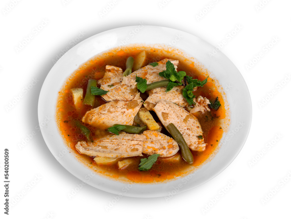 Thai Food Red Curry Chicken with Bamboo Shoots and Green Beans Thai Food Red Curry Chicken with Bamboo Shoots and Green Beans