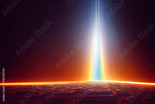 Abstract sparkling colorful light rays background glowing lighting flare multicolored.