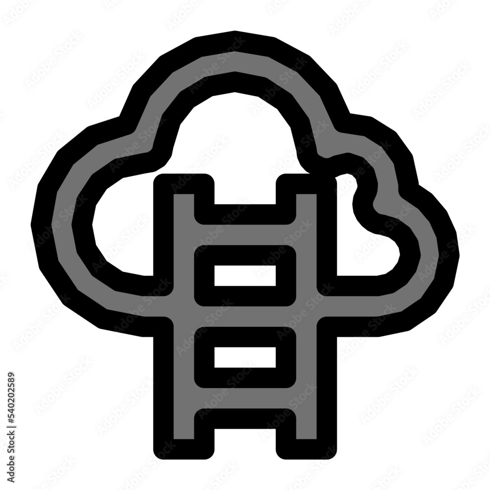 Cloud Ladder Vector Icon Cloud Ladder Vector Icon