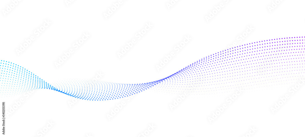 Abstract dot particles wavy flowing curve pattern by colorful gradient ...