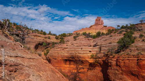 Church Rock and eroded rock wall trails in Red Rock Park in Gallup, McKinley County, New Mexico, USA photo