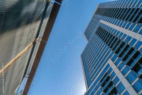 Austin  Texas- Two buildings across each other in a low angle view