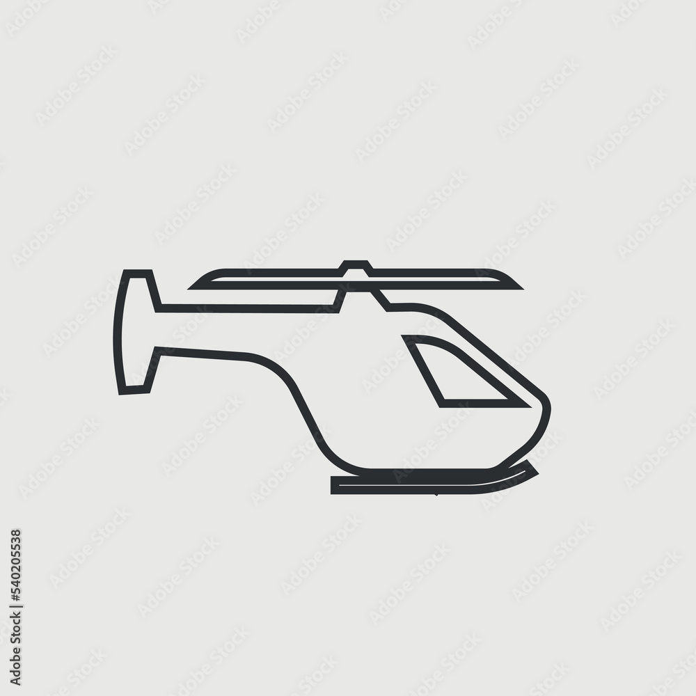 Helicopter vector icon illustration sign Helicopter vector icon illustration sign