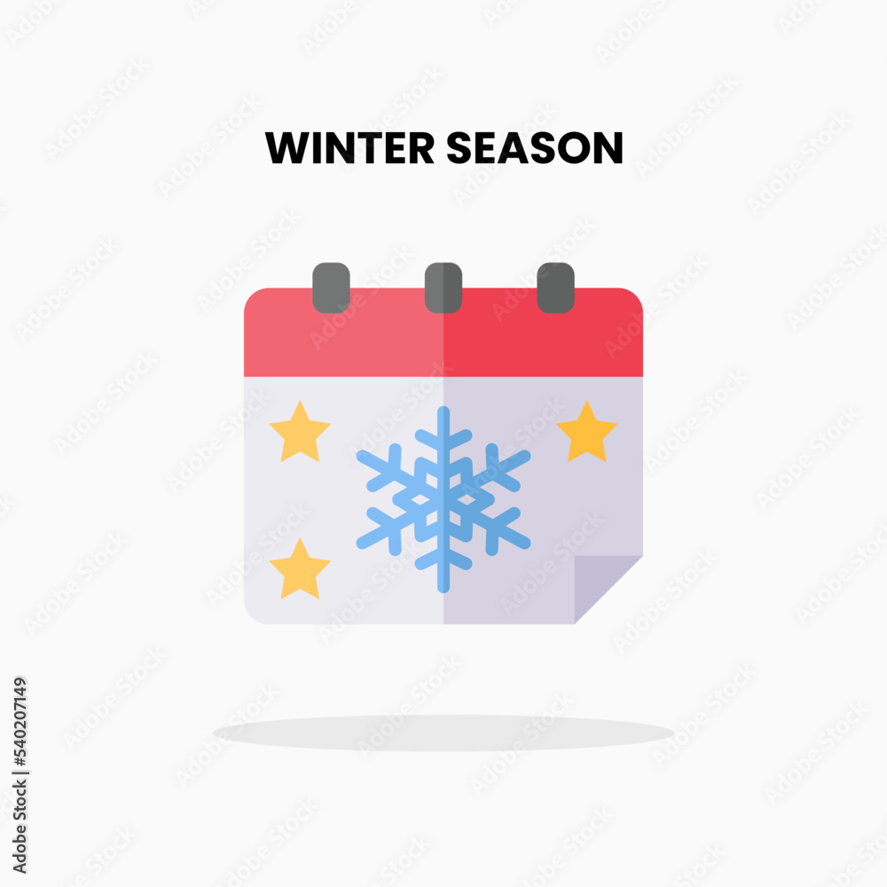 Calendar Winter flat icon. Vector illustration on white background. Can used for digital product, presentation, UI and many more. Calendar Winter flat icon. Vector illustration on white background. Can used for digital product, presentation, UI and many more.