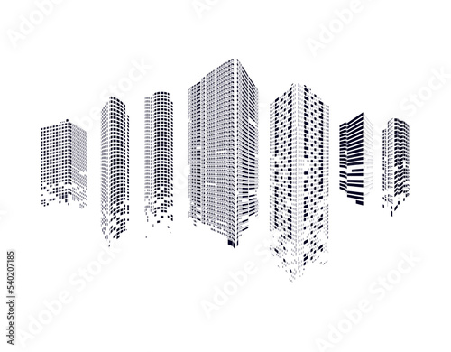 Fototapeta Naklejka Na Ścianę i Meble -  building vector illustration. architecture skyscraper object isolated background