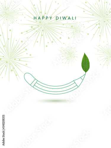diwali-greetings-pencil-lamps-green-leaf