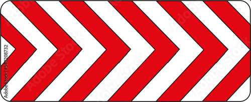 Panneau de signalisation, flèches rouges et blanches
