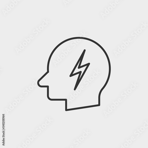 Flash in head vector icon illustration sign