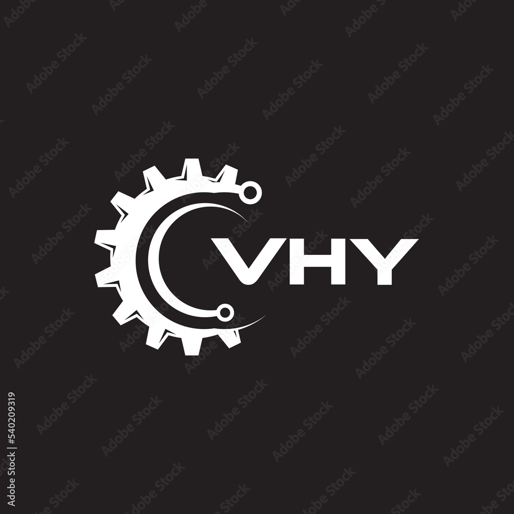 VHY letter technology logo design on black background. VHY creative initials letter IT logo concept. VHY setting shape design.
