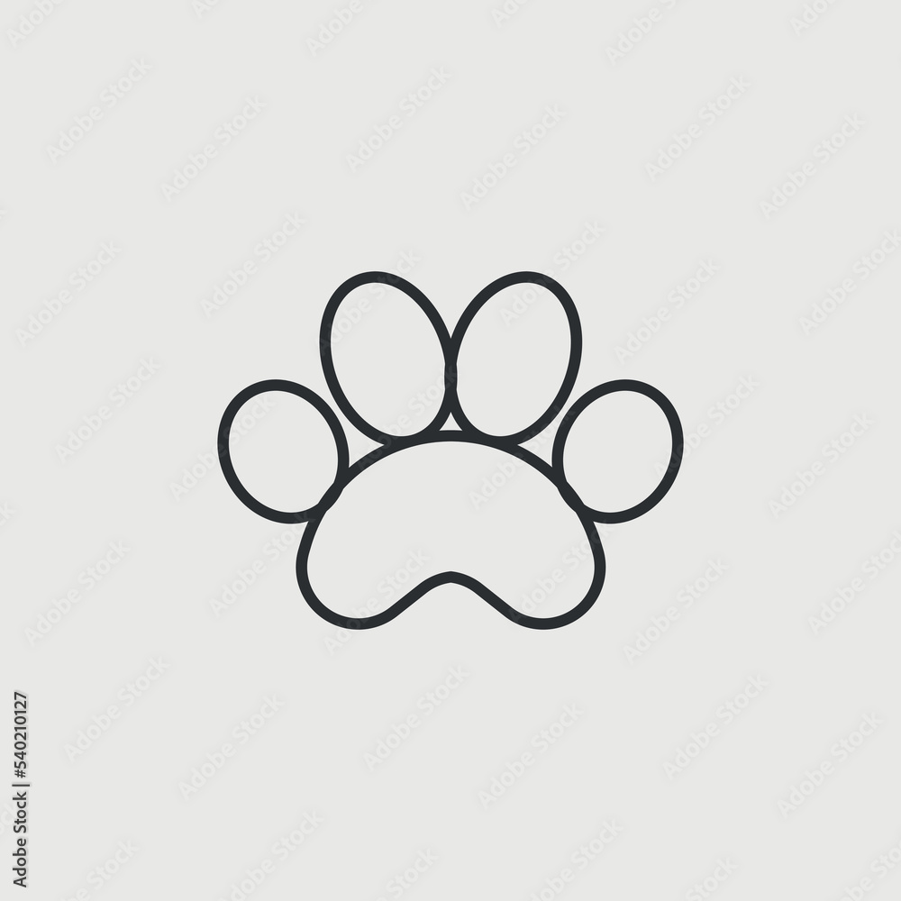 Obraz premium Paw vector icon illustration sign