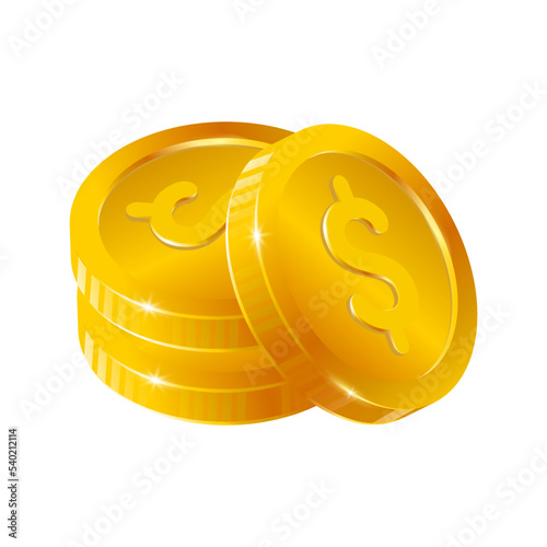gold coin vector 3d illustration