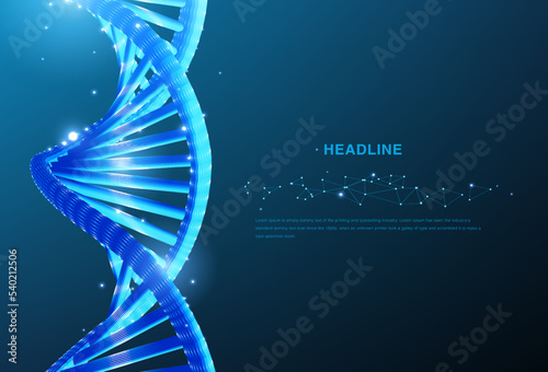DNA. Abstract 3d polygonal illustration. DNA molecule. Medical science
