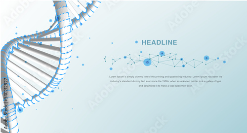 DNA. Abstract 3d polygonal illustration. DNA molecule. Medical science