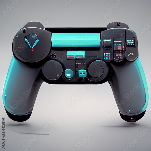Mockup video game controller. Front view. 3d render.