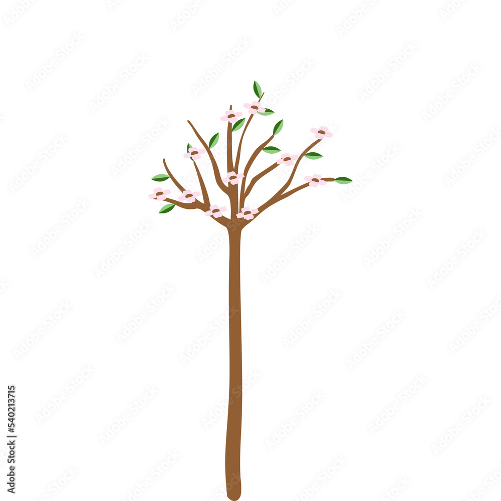 Obraz premium tree flat universal scenery collection set