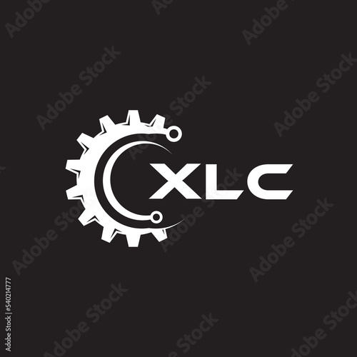 XLC letter technology logo design on black background. XLC creative initials letter IT logo concept. XLC setting shape design. 