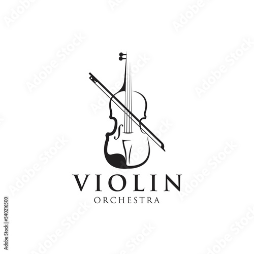 Fototapeta Stylized violin icon logo vector.