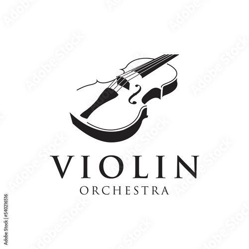 Stylized violin icon logo vector.