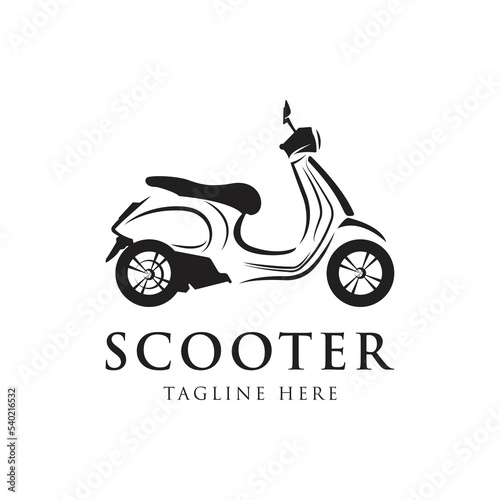 Retro Vintage Scooter Isolated vector for illustration or logo design