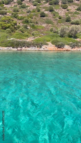 Rippling turquoise sea water handheld shot from high angle / Marmaris, Turkey