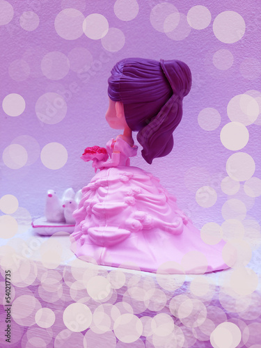 Wallpaper Mural Illustration of a doll in a bride's dress with bokeh Torontodigital.ca