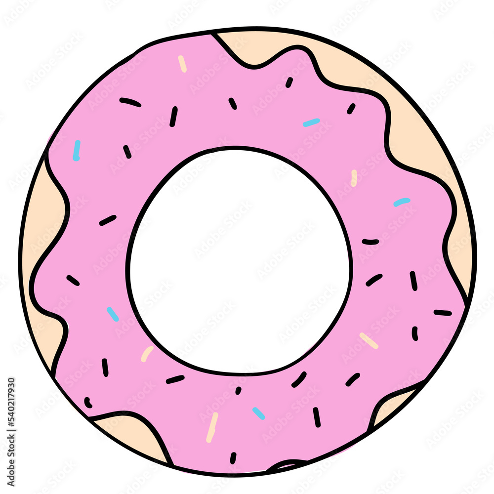 Donut drawing with colorful illustrations, yummy dessert, delectable Donut drawing with colorful illustrations, yummy dessert, delectable