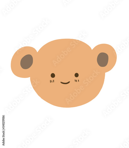 A brown bear with smilling face, color illustration © Karyna