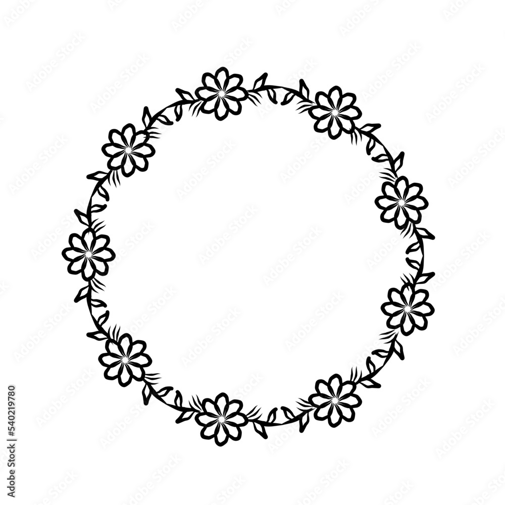 Floral oval frames. Botanical wreath design. Vector isolated illustrations.