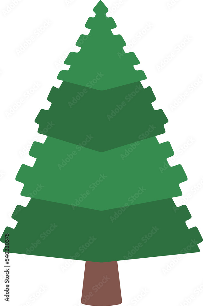 Fototapeta premium Christmas Watercolor Spruce Tree 