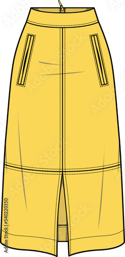 GIRLS AND WOMEN LONG SKIRTS WITH BACK ZIP VECTOR