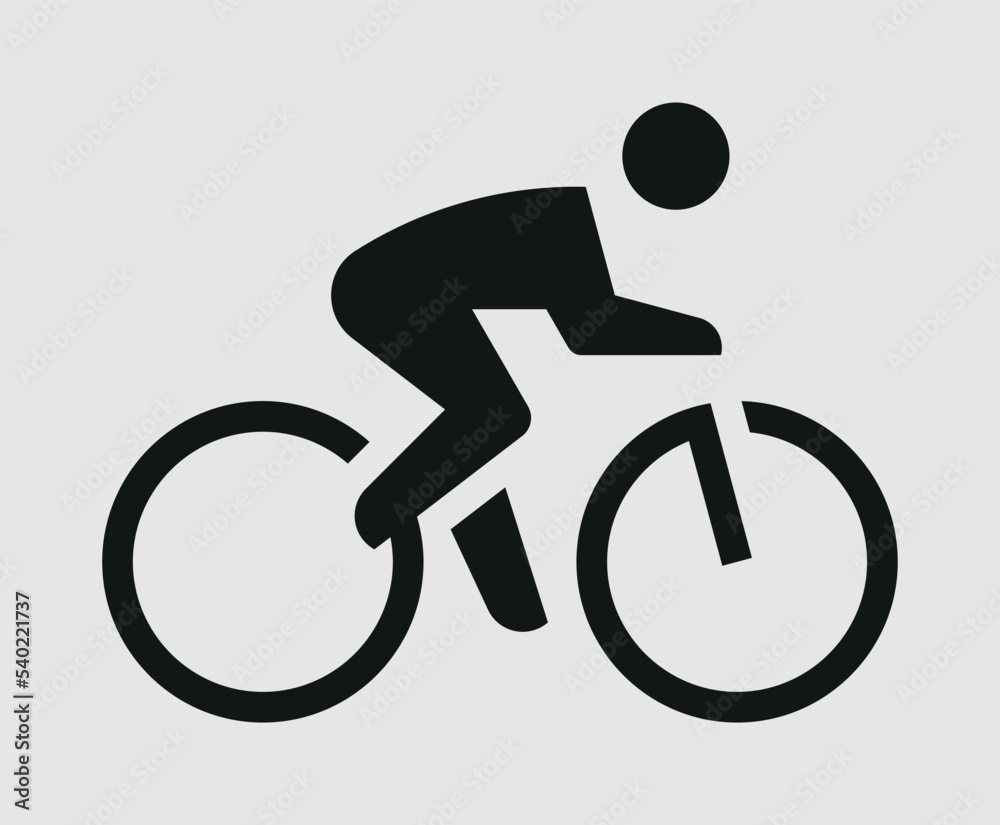 Cyclist. Simple shape vector icon