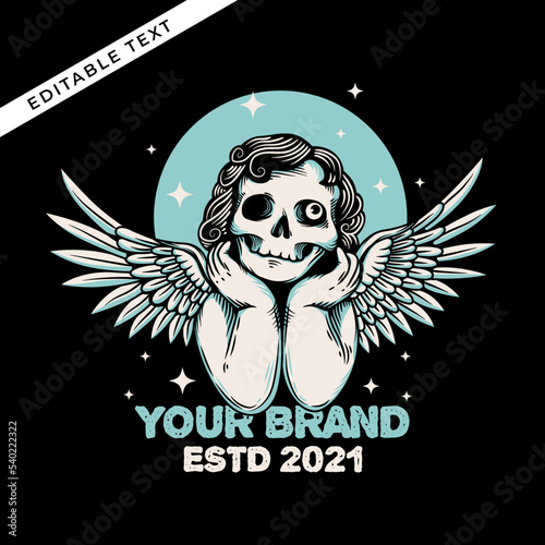 the skeleton angel vector illustration