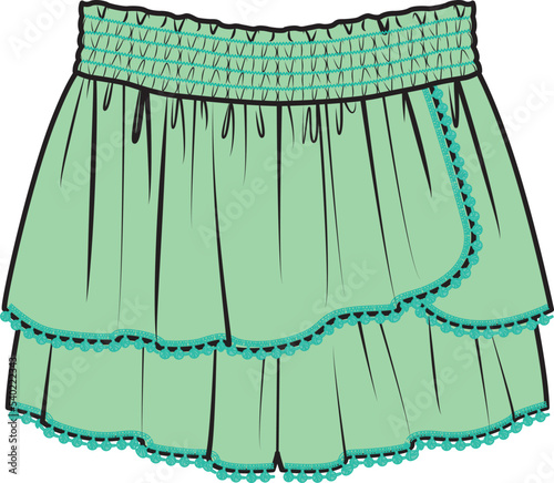 GIRLS AND TEEN BOTTOM WEAR SKIRTS VECTOR SKETCH